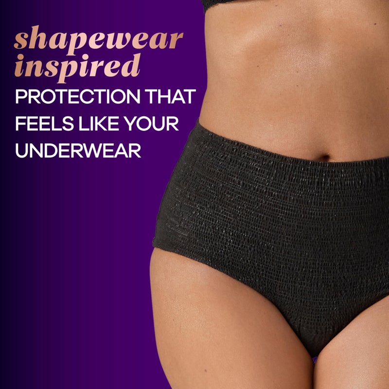 Always Discreet Boutique Incontinence and Postpartum Underwear for Women, Maximum Protection, Small/Medium, Black, 12 Count - Image 3