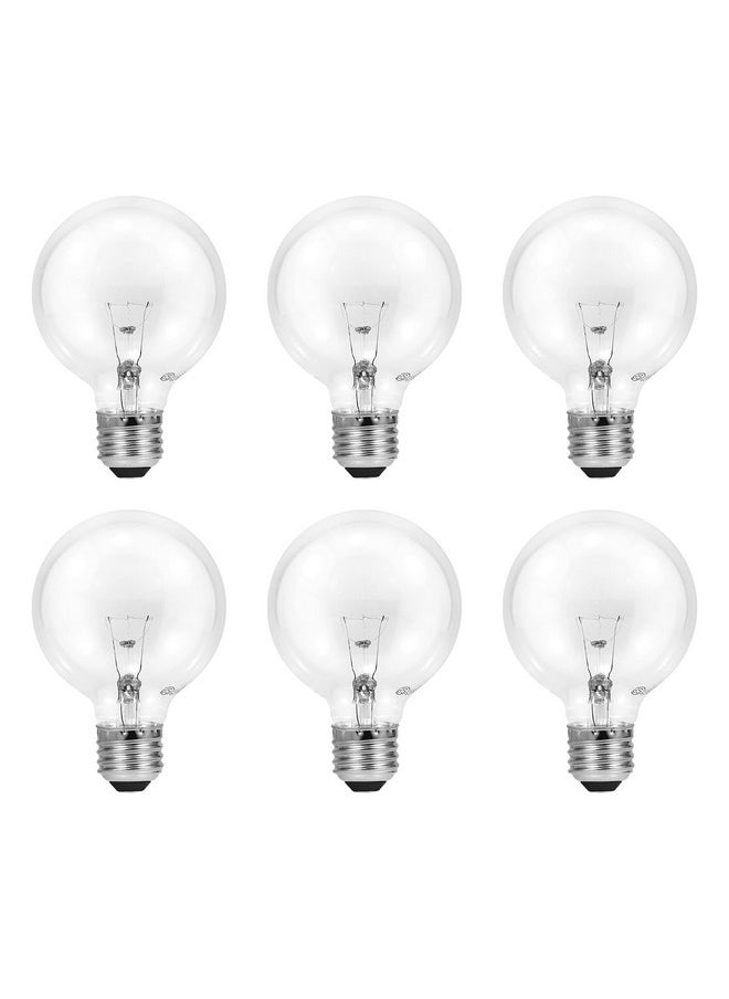 LEDVANCE SYLVANIA Incandescent G25 Décor Globe Light Bulb, 40W, Dimmable, E26 Medium Base, Clear, 2850K, Warm White - 6 Pack (14191)  - Image 2