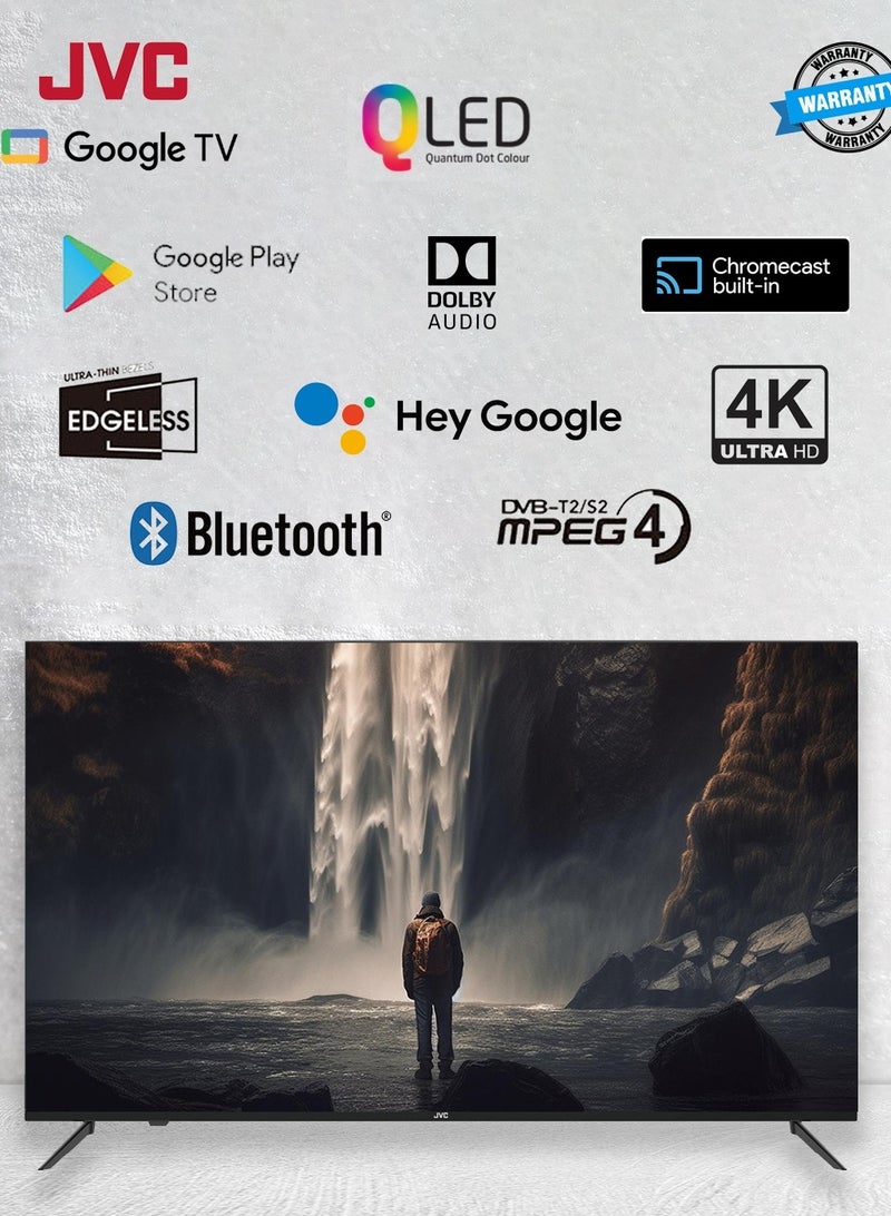 JVC 85" Edgeless 4K UHD QLED Google Tv With 5.1 CH Soundbar with Wireless Subwoofer Home Theater Combo Offer LT-85NQ7145+TH-N430B Black - Image 2