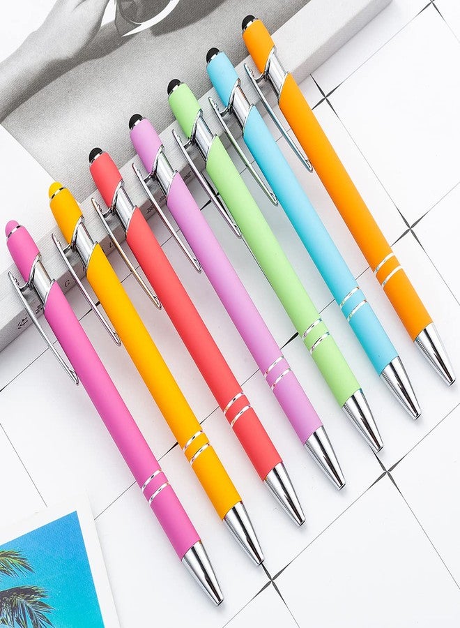 PASISIBICK 8 Pieces Ballpoint Pens with Stylus tip, 2-in-1 Stylus Retractable Ballpoint Pen, Metal Stylus Pen for Touch Screens, 1.0 mm Black Ink - Image 2