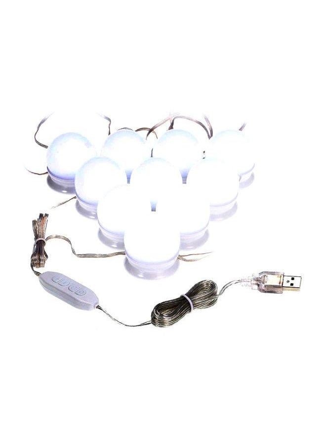 ELTRAZONE 10-Piece Mirror LED Bulb Set White – Bright Vanity Lighting Kit for Makeup Mirrors, USB Powered, Adjustable Brightness, Energy Efficient LED, Easy Installation, Sleek Modern Look  - Image 1