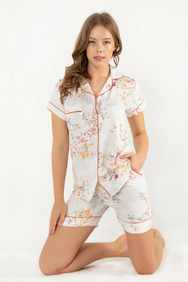 دو رى مى Blossom Short Sleeve Shorts Pajamas Set