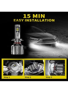 Toby's Toby's New Launch 2024 Upgraded U8 LED Headlight with 150W/Pair Power 15000LM/Pair Lumens, Color Temperature 6500K Plug and Play, Non-Polarity, Fog Headlight (H11)  - Image 3