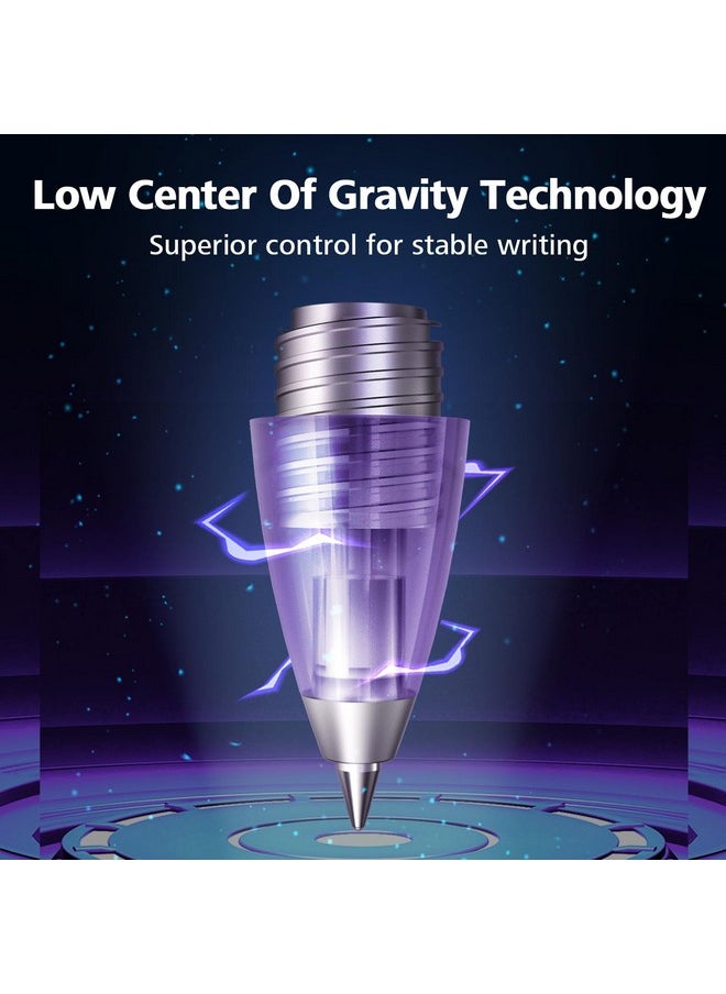 WRITECH Retractable Gel Ink Pens: Low Center Of Gravity 0.7Mm Multicolor Medium Point With Refills Silent Click No Smear Pen Black Blue Purple 3Ct Up Gel Flash  - Image 3