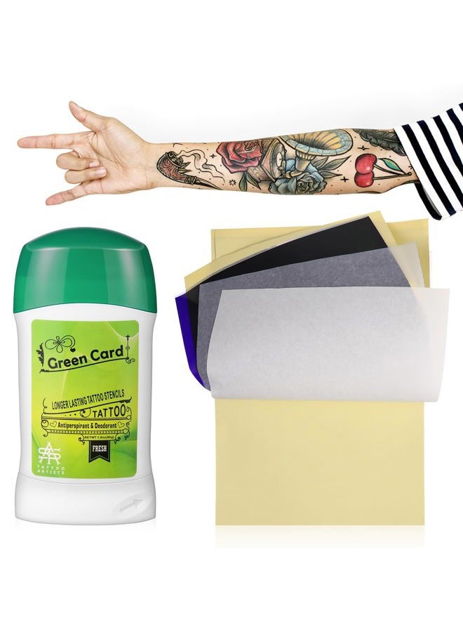 DOITOOL Tattoo Transfer Gel with 15 Tattoo Transfer Paper Tattoo Cream Stencil Transfer Gel Tattoo Stencil Gel Temporary Tattoo Transfer Stickers Paper - Image 1