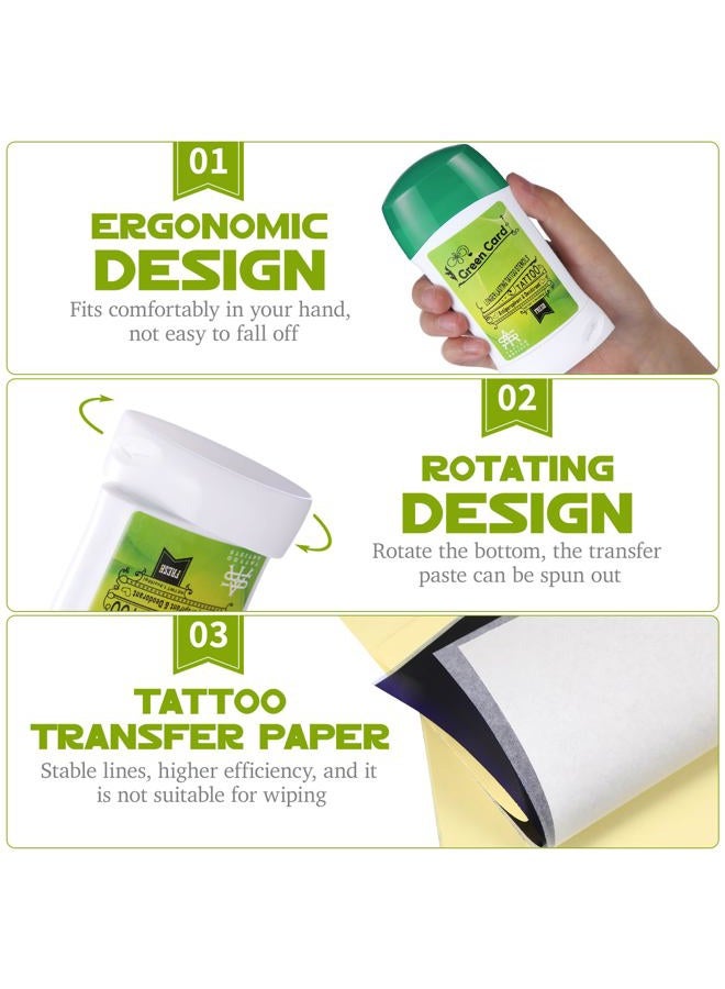 DOITOOL Tattoo Transfer Gel with 15 Tattoo Transfer Paper Tattoo Cream Stencil Transfer Gel Tattoo Stencil Gel Temporary Tattoo Transfer Stickers Paper - Image 3