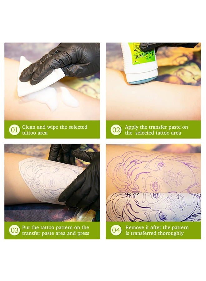 DOITOOL Tattoo Transfer Gel with 15 Tattoo Transfer Paper Tattoo Cream Stencil Transfer Gel Tattoo Stencil Gel Temporary Tattoo Transfer Stickers Paper - Image 2