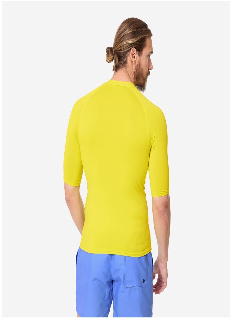 OLAIAN OLAIAN by DECATHLON, Men Surfing Short Sleeve UV Protection UPF50+ Yellow  - Image 1