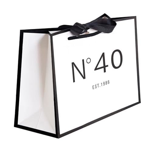 QLSKO 30th/40th/50th/60th/70th Birthday Keepsake Gift Paper Bag for Her Anniversary Party Present Shopping Tote Bags Women 40 Year Old Decorations Idea (1986 40th, Small (Pack of 1)) - Image 1