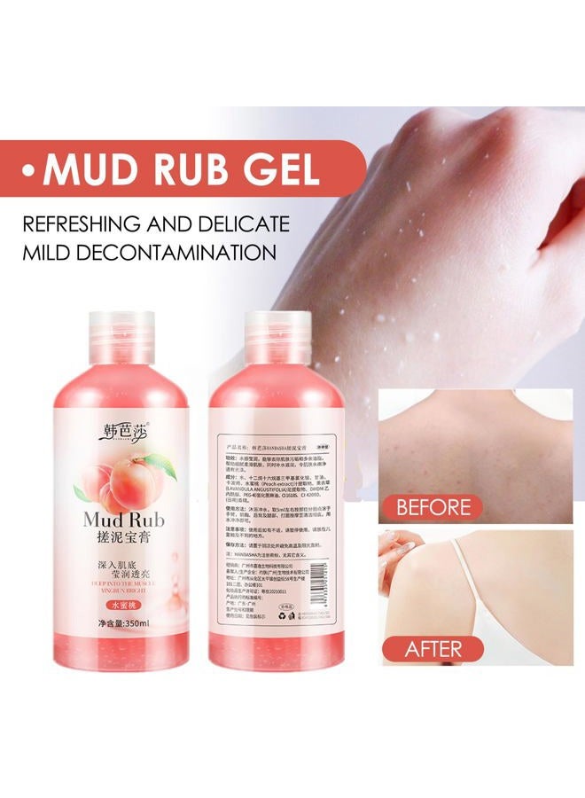 DafPrauy Peach Mud Scrub Exfoliator - Body Scrub (350ML) - Image 2