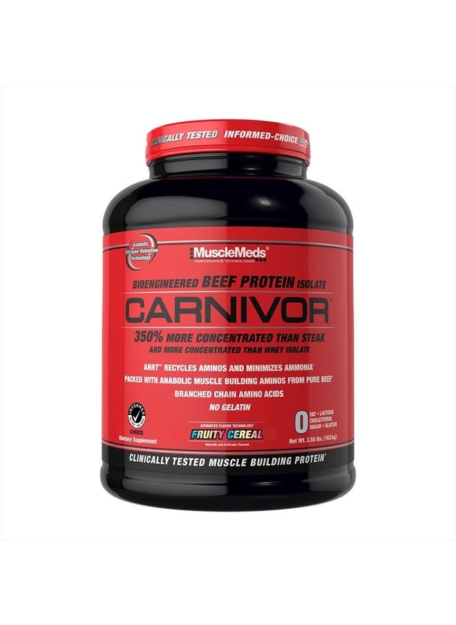 MUSCLEMEDS - CARNIVOR Beef Protein Isolate Powder, Muscle Building, Recovery, Lactose Free, Sugar Free, Fat, Free, 23g Protein, Fruity Cereal, 56 Servings - Image 1