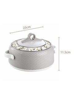NAYASA Coral Hotpot Stainless Steel Insulated Casserole Food Container with Comfortable Handles Grey 2500ml  - Image 3