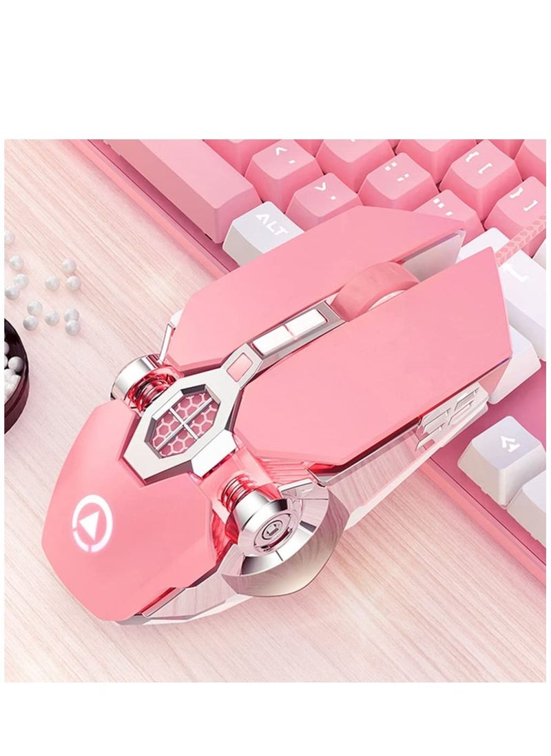 Y&D Gaming Mouse Wired Computer Mechanical Pink Optical USB 7 Buttons, 4 Levels Adjustable DPI Up to 3200, RGB Backlit, Sound Click PC Fit for Girls Gamer  - Image 1