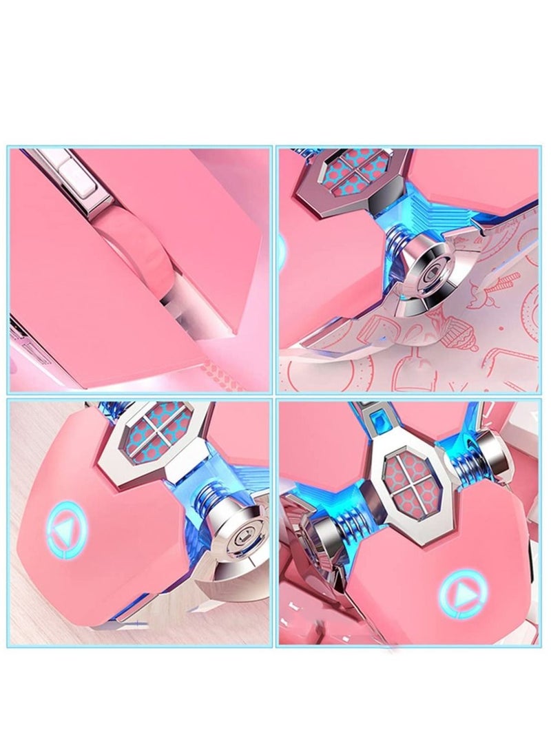 Y&D Gaming Mouse Wired Computer Mechanical Pink Optical USB 7 Buttons, 4 Levels Adjustable DPI Up to 3200, RGB Backlit, Sound Click PC Fit for Girls Gamer  - Image 5