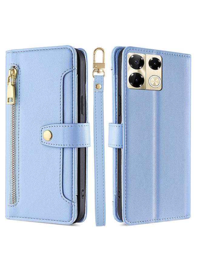 Zaboon Case For Infinix Note 40 Pro 5G Sheep Texture Cross-body Zipper Wallet Leather Phone Case - Image 1