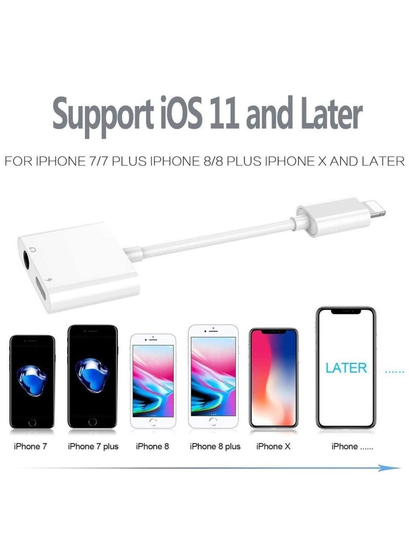 Ntech Headphones Adapter And Splitter 2 in 1 Dual Lightning Charger Cable Aux Audio Adapter Converter for iPhone - Image 2