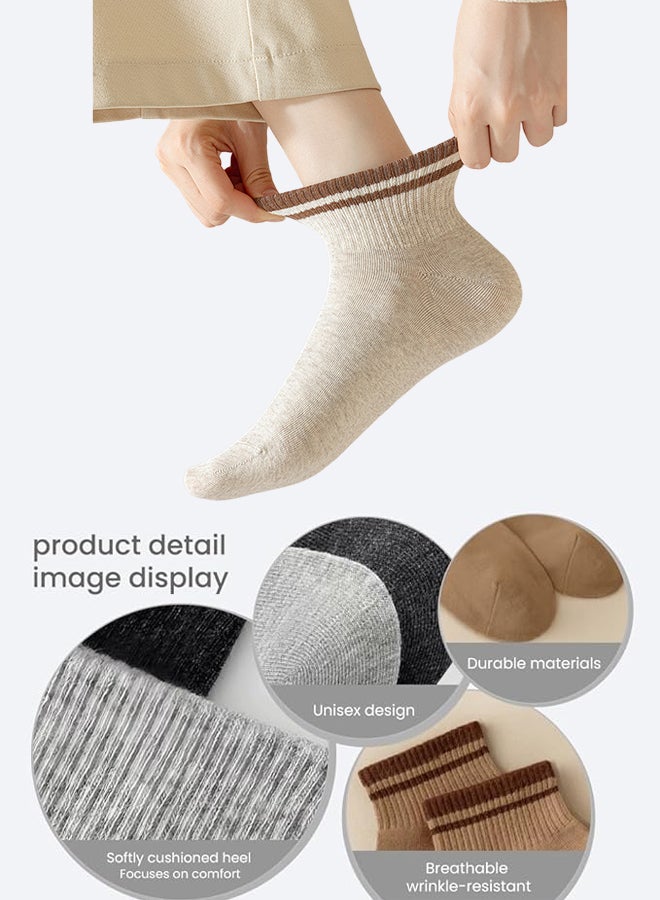 شبيلي جوارب كاحل قطنية قصيرة منخفضة القص للرجال بتصميم كاجوال فضفاض، عبوة من 7 أزواج، مصنوعة من ‎%95‎ قطن لطيف على البشرة، قابلة للتهوية وتمتص الرطوبة وتقاوم الروائح، بسوار مطاطي عالي المرونة متين ومضاد للتكوّر، مثالية للاستخدام اليومي والسفر والرياضة. - Image 2