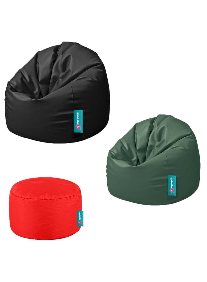 Flamingo Bean bag and pouf set, 3 pieces - multi-colored - - Image 1