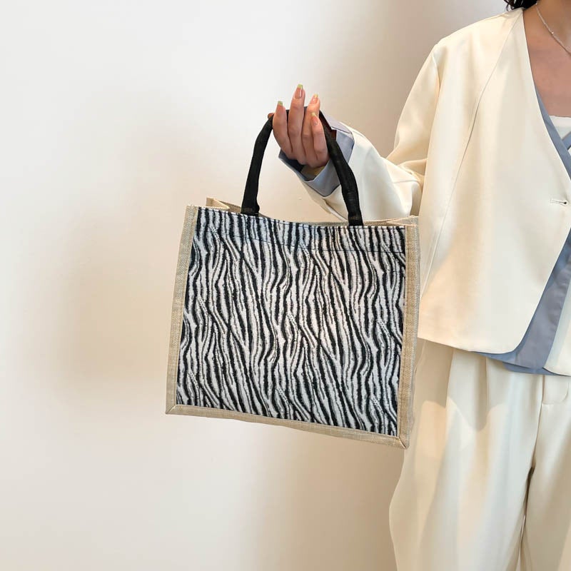 2025 Casual Versatile Tote Bag Women'S Retro Fashion Shopping Bag Outing Commuting Linen Large Capacity Handbag - Image 3