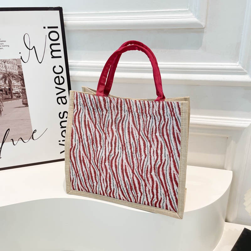 2025 Casual Versatile Tote Bag Women'S Retro Fashion Shopping Bag Outing Commuting Linen Large Capacity Handbag - Image 1