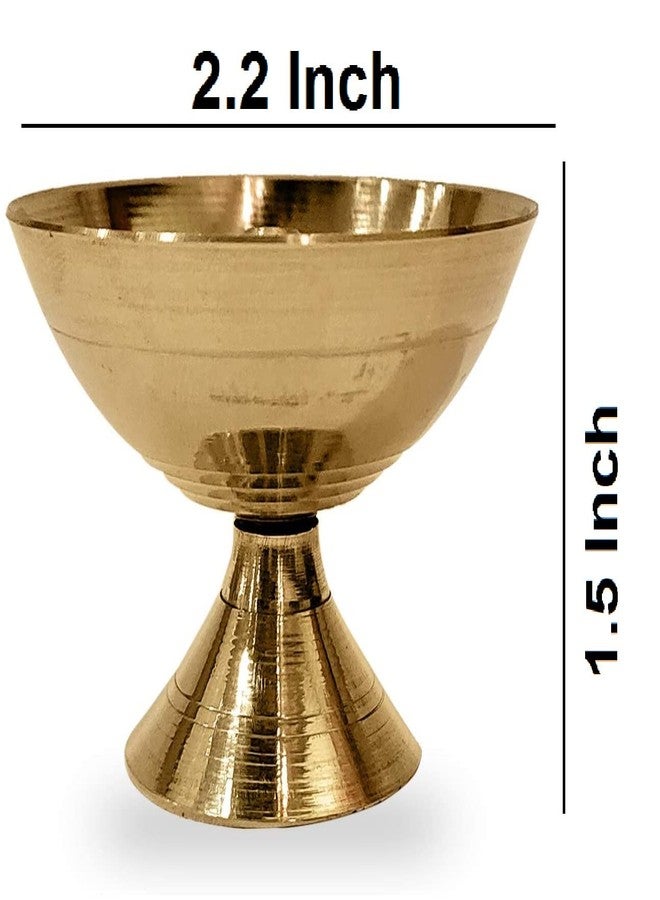 كرافتس مان مجموعة من 4 قطع من Craftsman Satvik من النحاس المصنوع يدويًا Pyali Diya مصباح زيت الزينة Deepak Payali Deepam Kutthu Vilakku هدية الإرجاع الهندية لمنزل جديد - Image 2