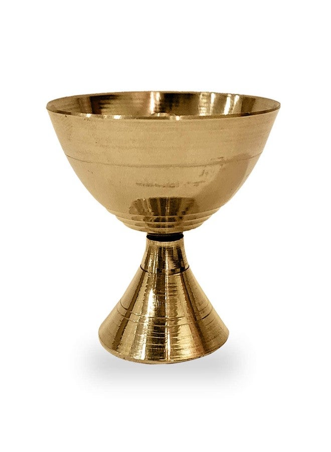 كرافتس مان مجموعة من 4 قطع من Craftsman Satvik من النحاس المصنوع يدويًا Pyali Diya مصباح زيت الزينة Deepak Payali Deepam Kutthu Vilakku هدية الإرجاع الهندية لمنزل جديد - Image 4