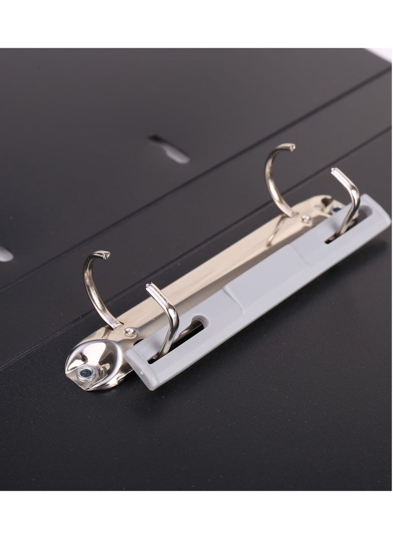 Deli مجلد ملفات بحلقة مزدوجة مكون من 6 قطع باللون الأسود - Image 3