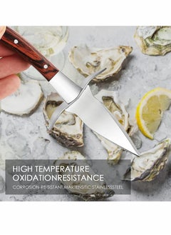 KASTWAVE Oyster Knife Shucker Set, Gloves Cut Resistant Level 5 Protection Seafood Opener Kit Tools, 3.5’’ Stainless steel Oyster Knife, Thoughtful Gift for Seafood Lovers, for Home Restaurant (2knifes+1Glove)  - Image 4