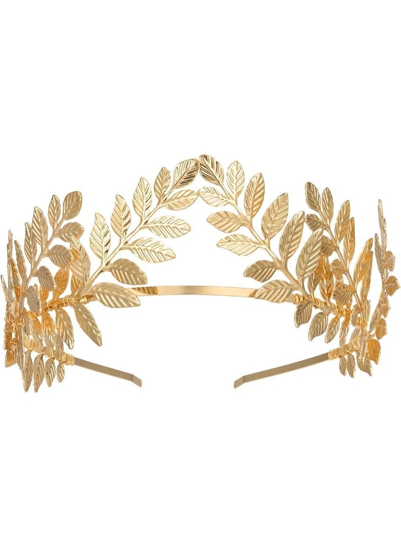 Goddess Crown Bridal Headband, Leaf Tiara Wedding Headpiece, Gold Costume Accessories, Hair Accessories Queen Crown Wedding Hair Piece, No Fading, Vintage and Distinct, for Women - Image 1