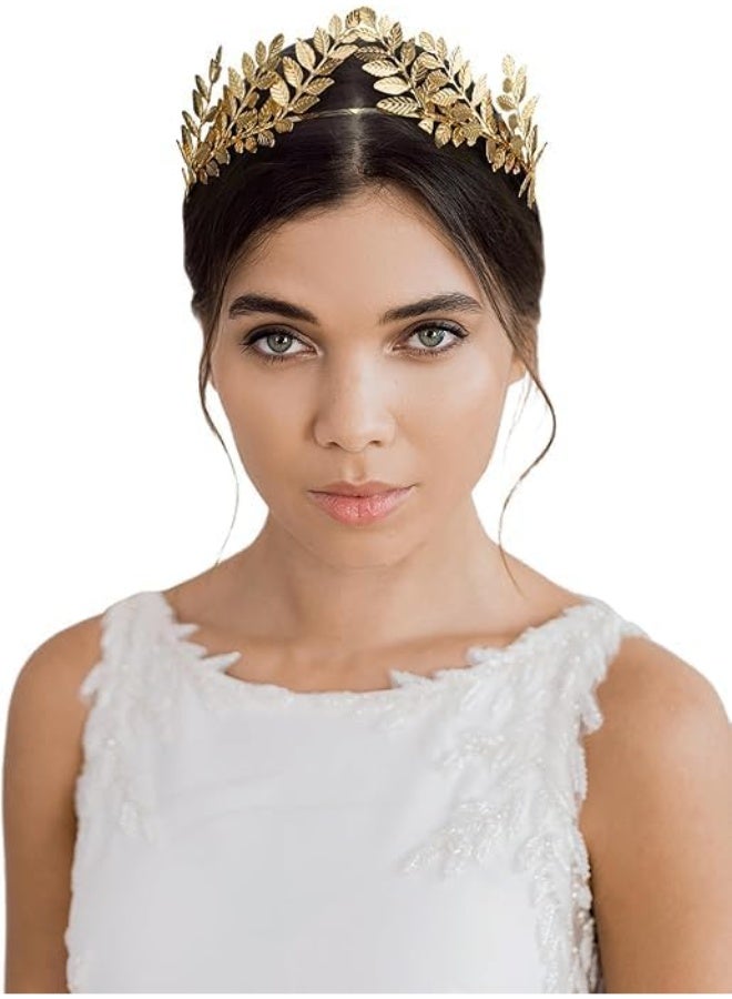 Goddess Crown Bridal Headband, Leaf Tiara Wedding Headpiece, Gold Costume Accessories, Hair Accessories Queen Crown Wedding Hair Piece, No Fading, Vintage and Distinct, for Women - Image 3