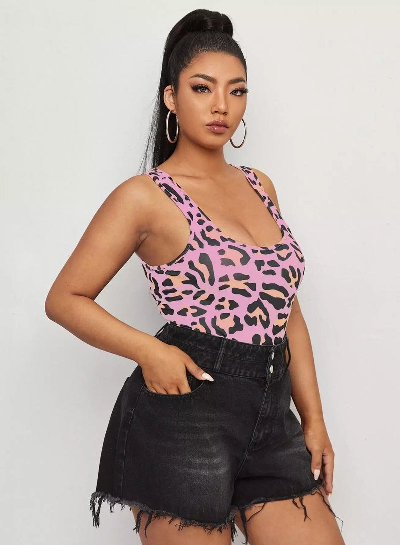 Plus All Over Print Tank Bodysuit - Image 4