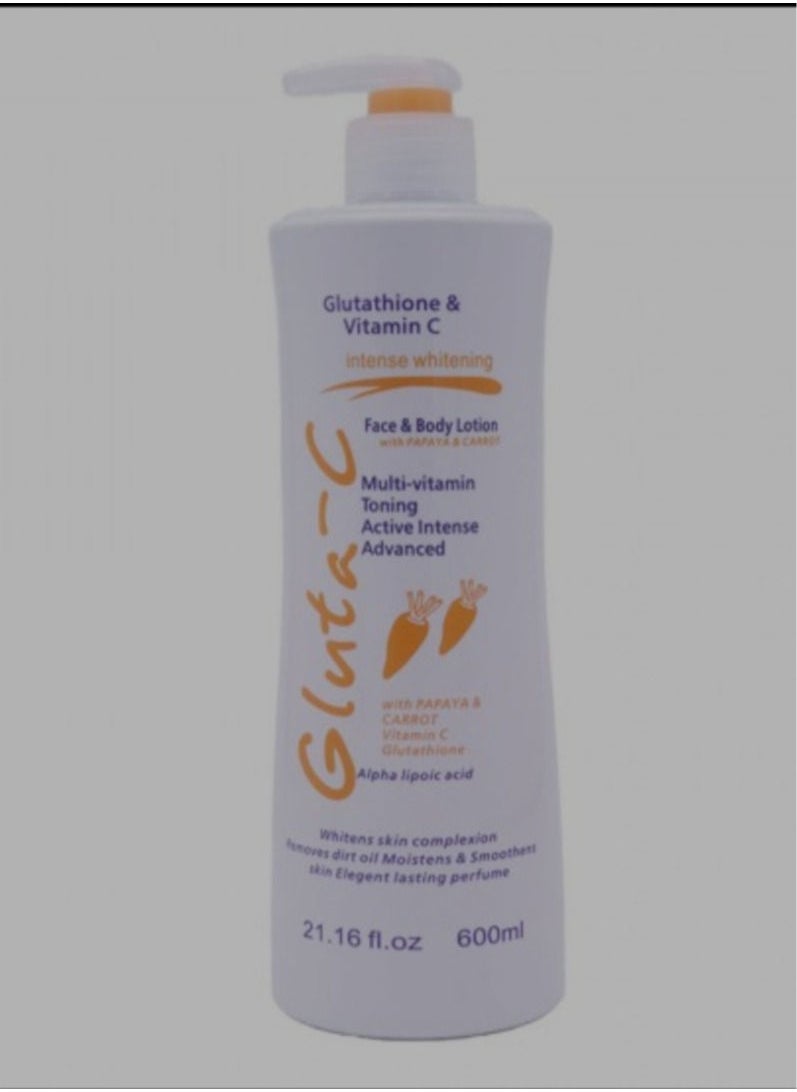 GLUTA C Glutathione & Vitamin C Intense Whitening Face & Body With Papaya & Carrot Lotion 600 ml 