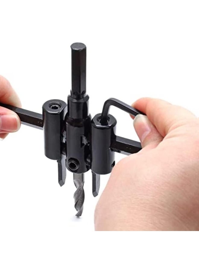 Biella Biellaâ„¢ 30 mm -120 mm Adjustable Hole Saw Circle Cutter Drill Bit Tool Saw Round Cutting for Drywall Wood, Plaster, Plywood, Laminate, Composite Materials, Rubber Etc...  - Image 4