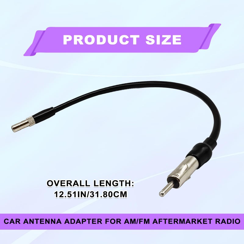 NOTISH Car Radio Antenna Adapter Male Plug Stereo FM AM Upgrade Suit - Compatible with 2006-2014 GM Chevrolet GMC Cadillac Pontiac - Image 2