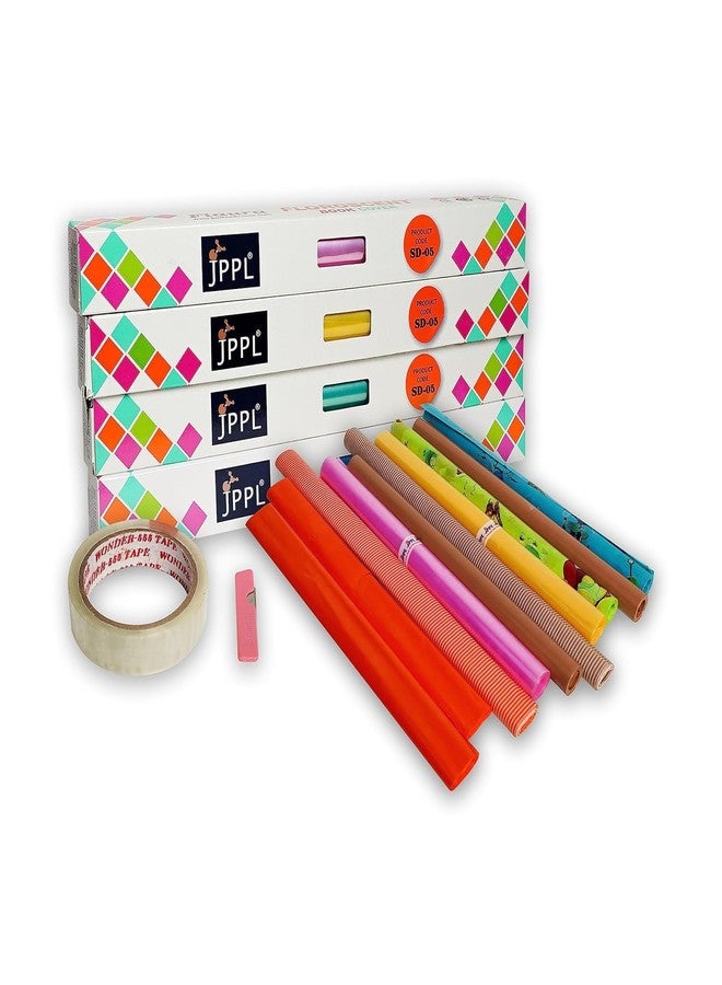 JPPL Colourful Notebook Cover Combo Pack for School Books Durable Transparent Plastic Covers with Matching Spine Labels Multi Colour - Image 1
