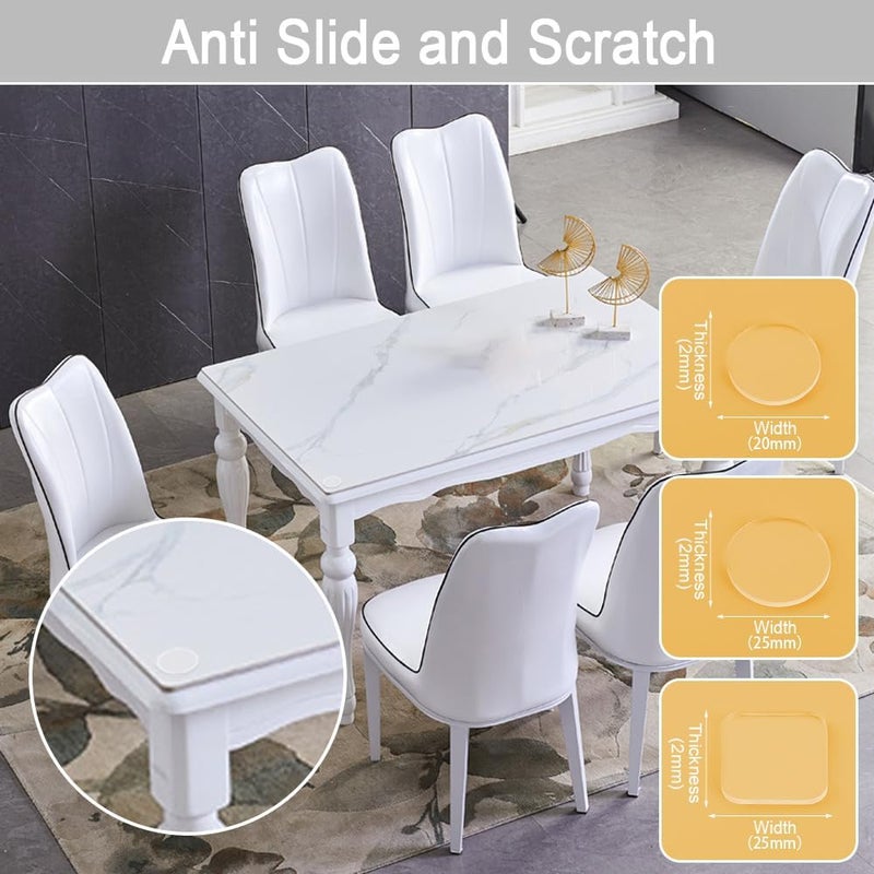 Maylanny Extremely Soft Glass Table Top Bumper Combo (20 PCS Non-Adhesive & 30 PCS Self-Adhesive), Anti Slide and Scratch for Glass Table, Clear Rubber Pads for Glass Table Top Spacer (Round & Square, 50 PCS) - Image 3
