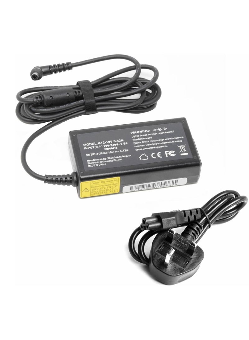 محول طاقة تيار متردد بديل لأجهزة الكمبيوتر المحمول بقوة 65 وات لأجهزة Asus وLenovo وToshiba وAcer طراز UL30A-QX130X / 19 فولت 3.42 أمبير (5.5 مم × 2.5 مم) - Image 4