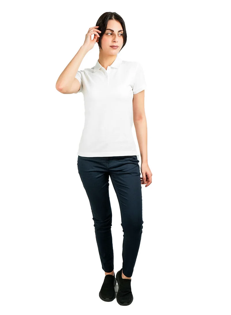 GIORDANO Women's Cotton Lycra Slim Fit Solid Polo