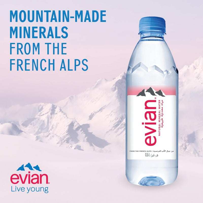 Evian Natural Mineral Water 500 ml x 24 - Image 2