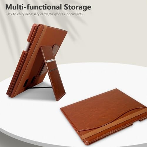 E NET-CASE Case for Remarkable Paper Pro Tablet 11.8 inch (2024 Released) - New Business Design Upgraded Leather Cover for Remarkable Paper Pro Digital Paper with Stand & Pen Holder (Brown) - Image 3