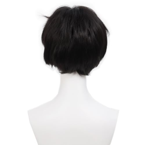 DAZCOS Men Women Anime Cosplay Wig for Halloween Accessories Prop Dance Covers Parties (Black-C) - Image 4