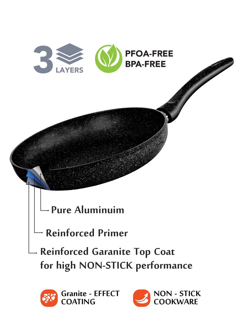 Grandi Titanium 10-Piece Set, Granite Coated Pots And Pans Cookware Set With Non-Stick Surfaces, Bakelite Handles,  Stainless Steel Lids, PFOA Free - Black - Image 5