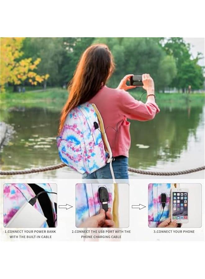 Arabest Tie Dye Girls' School Backpack with USB Charger - Stylish Bookbag Gift for Ages 8-12 - Perfect for Elementary School Kids - Back to School Mochilas para Niñas  - Image 3