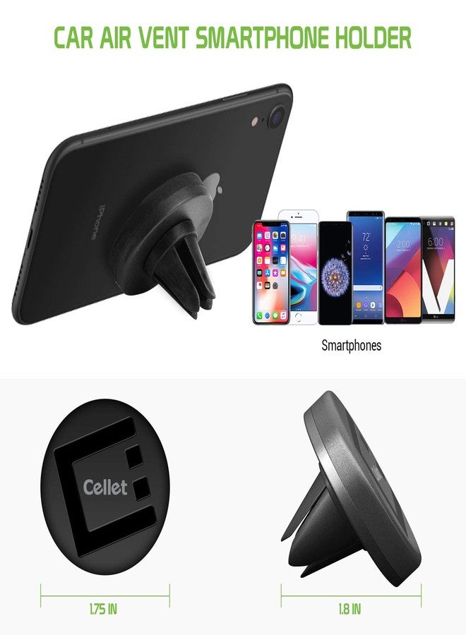 cellet Car Air Vent Cell Phone Holder - Magnetic Phone Holder Mount - Extra Strength Magnets Compatible for iPhone 14 Pro Max Mini 13 12 11 Samsung Galaxy Z Fold Flip S22 S21 S20 A13 and iPad Mini Tablet - Image 3