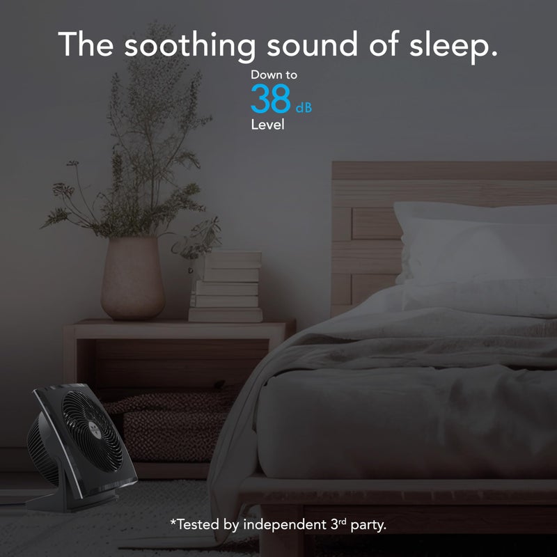 Vornado 673T Whole Room Air Circulator Fan with Pivoting Head, 3 Speed Settings, Adjustable Tilt, Manual Control, Signature Vortex Action, Deep Pitched Fan Blades, Powerful Airflow, Black - Image 4