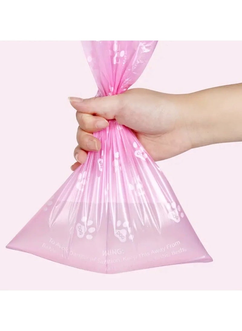 كلين ويف 75 - أكياس فضلات الكلاب الوردية المانعة للتسرب – 75 قطعة (5 لفات) بطباعة مخالب، قوية وسهلة القطع، تتحمل حتى 2 كجم لتنظيف مثالي أثناء المشي - Image 5