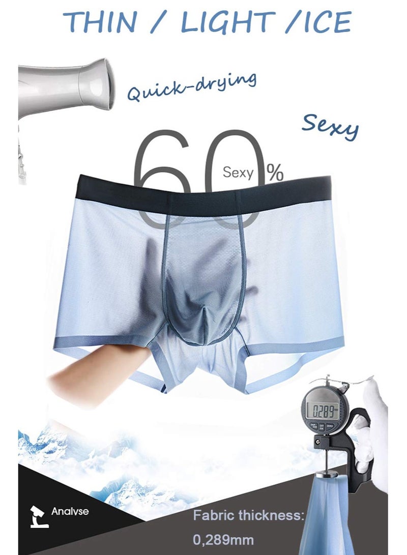 SYOSI 3 عبوات من شورتات بوكسر للرجال - شورتات رياضية من حرير الجليد - ملابس داخلية رياضية ناعمة وقابلة للتنفس XL - Image 2