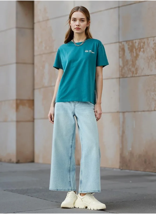 لي كوبر Lee Cooper Graphic Print T-shirt with Crew Neck