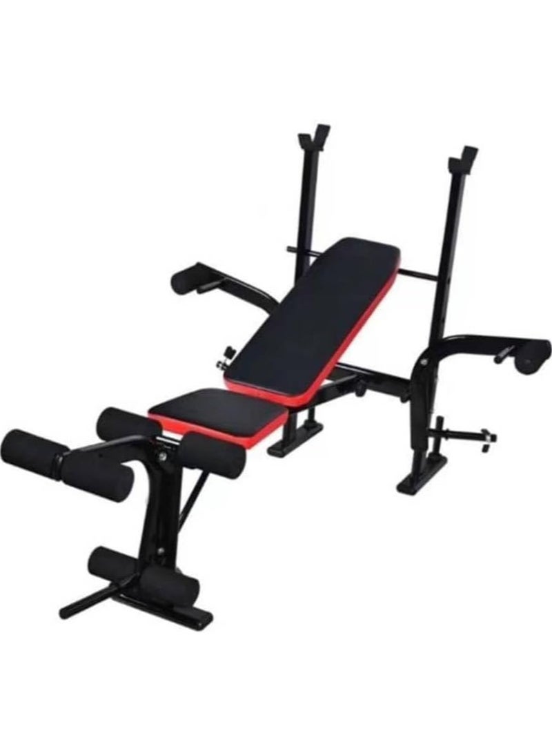 منصة تمرين متعددة المواضع للضغط بالثقل مع جهاز لتطوير عضلات الساق، مجموعة منصة ضغط بالثقل القياسية القابلة للطي للتمرين - Image 1