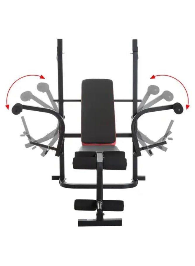 منصة تمرين متعددة المواضع للضغط بالثقل مع جهاز لتطوير عضلات الساق، مجموعة منصة ضغط بالثقل القياسية القابلة للطي للتمرين - Image 3